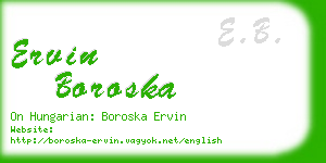 ervin boroska business card